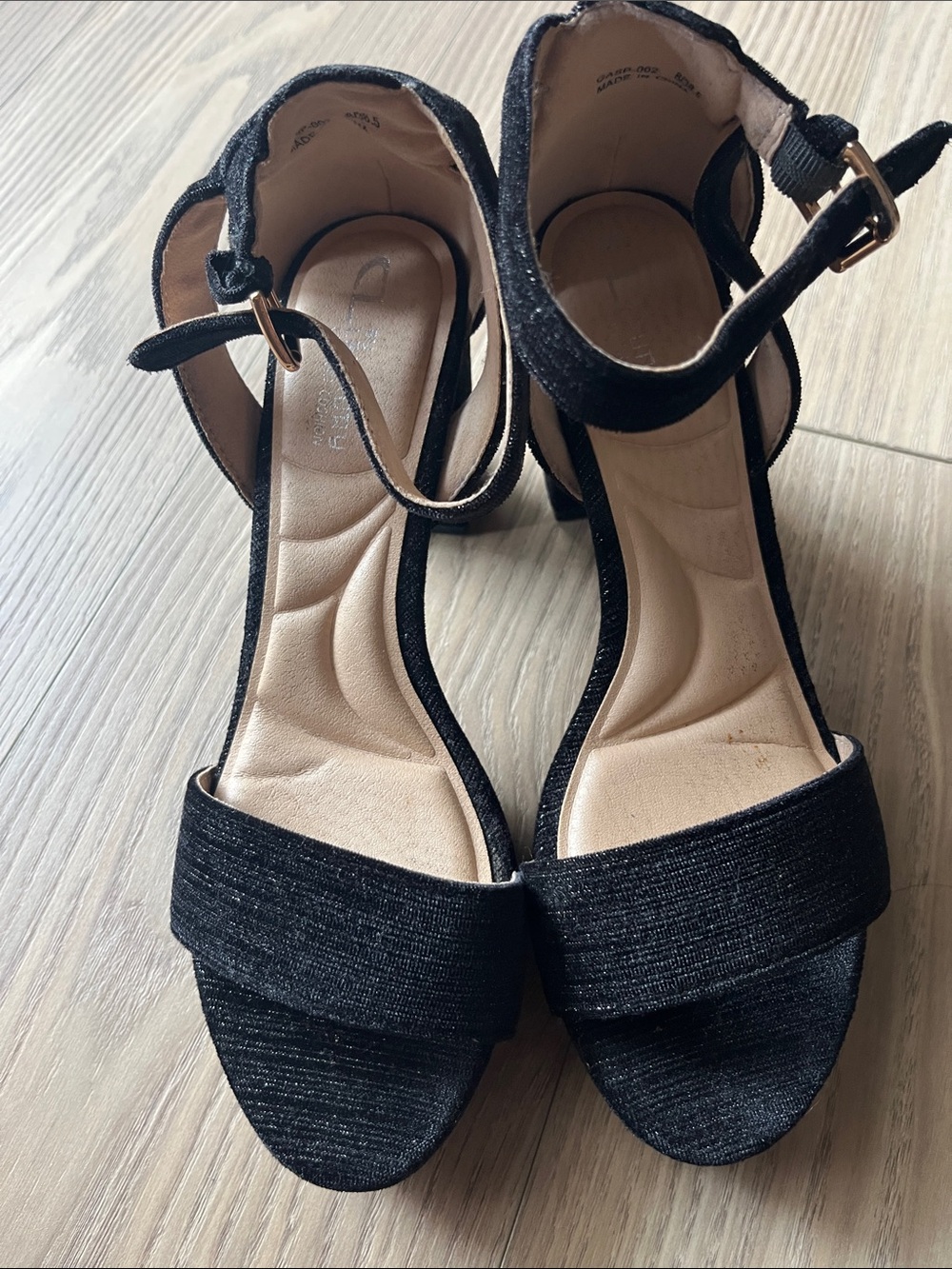 Women’s Black Ankle-Strap Block Heel Sandals